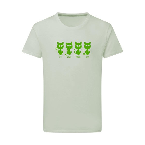 un deux trois cat - Flex Vert pomme Tshirt original Pastel Macchiato  2XL