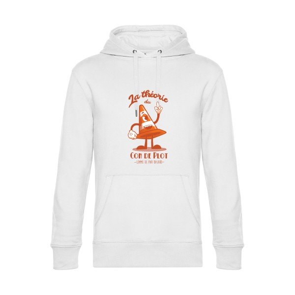 Theorie-du-con-de-plot- Sweat à capuche original White - RueDuTeeshirt