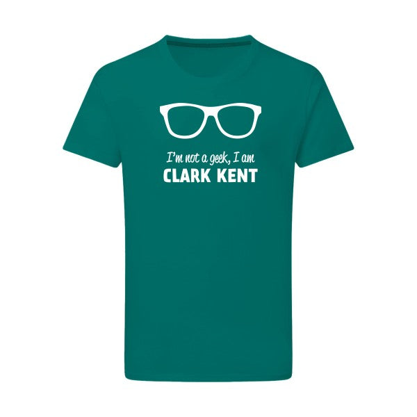 I am Clark Kent -Flex Blanc sur T-shirt SG  Emerald Green  2XL