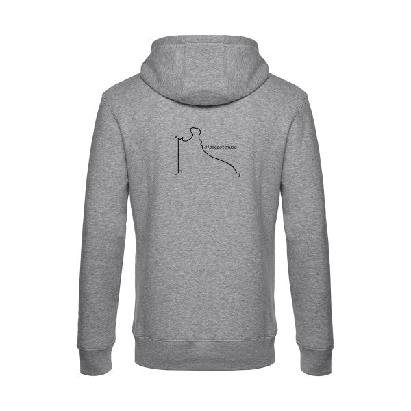 Hippopotenuse sweat shirt original Heather Grey flex Noir impression Dos