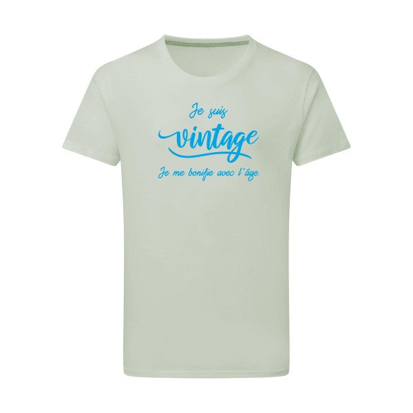 Je suis vintage  - Flex bleu clair Tshirt original Pastel Macchiato  2XL