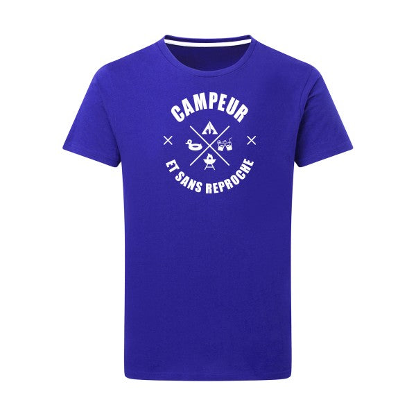 CAMPEUR... Blanc -Flex Blanc sur T-shirt SG  Royal Blue  5XL