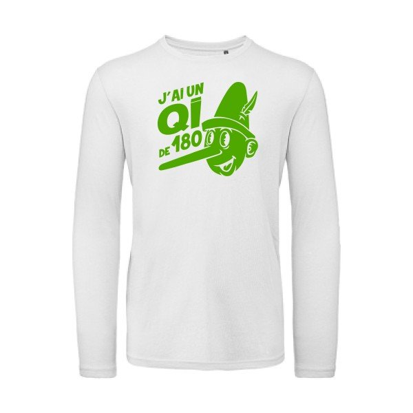 Quotient intellectuel Vert pomme |T-shirt bio manches longues