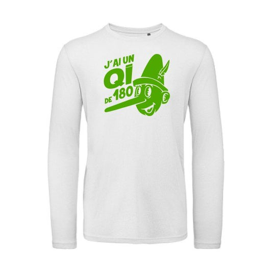 Quotient intellectuel Vert pomme |T-shirt bio manches longues