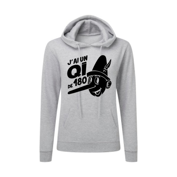 Quotient intellectuel Noir |Sweat original à capuche Femme