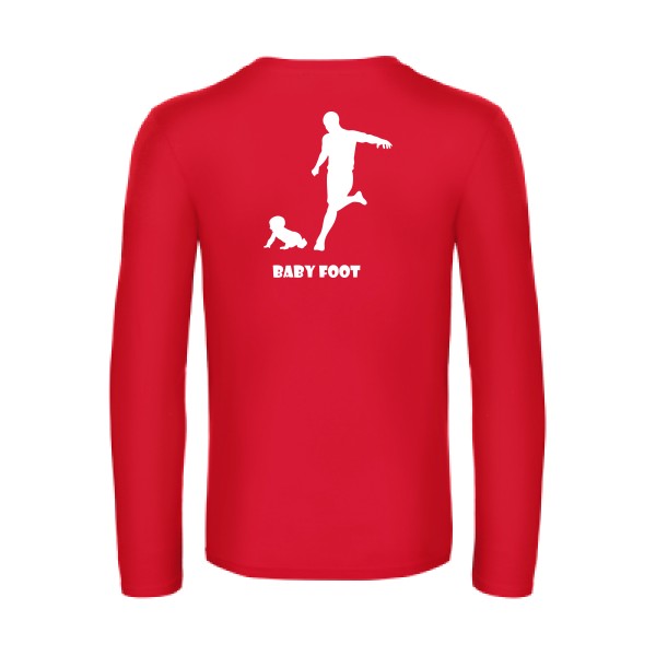 baby foot - t shirt- manches- longues- original- humour- Red impression Dos