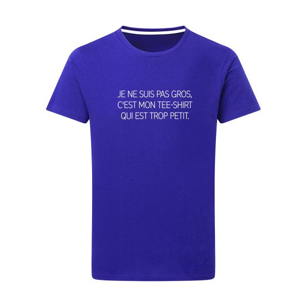 Je ne suis pas gros... Blanc -Flex Blanc sur T-shirt SG  Royal Blue  5XL