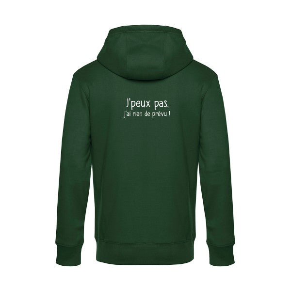 Je-peux-pas sweat shirt original Bottle Green flex Blanc impression Dos