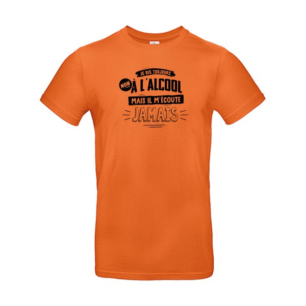 Non à l'alcool  Flex noir |E190 T-shirt|Urban Orange||2XL