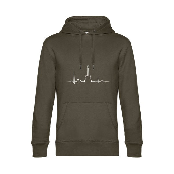 I-live-rock-n-roll- Sweat à capuche original Khaki - RueDuTeeshirt