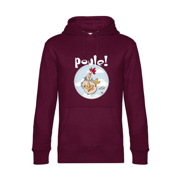 Poule-- Sweat à capuche original Burgundy - RueDuTeeshirt