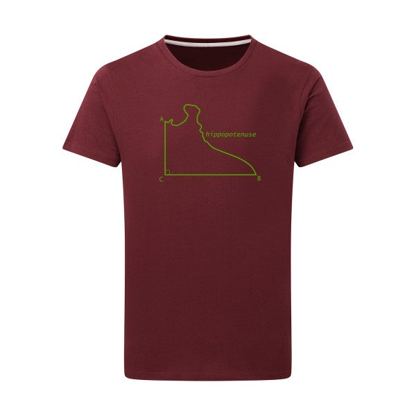 Hippopotenuse - Flex Vert pomme Tshirt original Burgundy  2XL