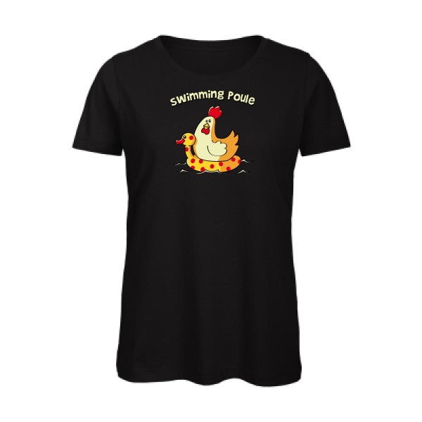 swimming-poule- - t-shirt original femme Black
