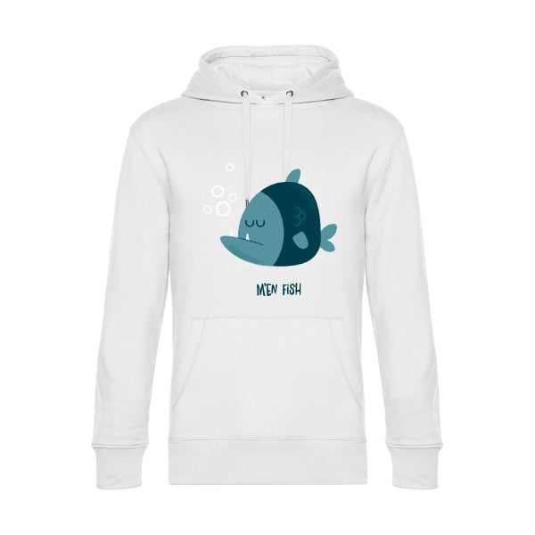 M-en-fish- Sweat à capuche original White - RueDuTeeshirt