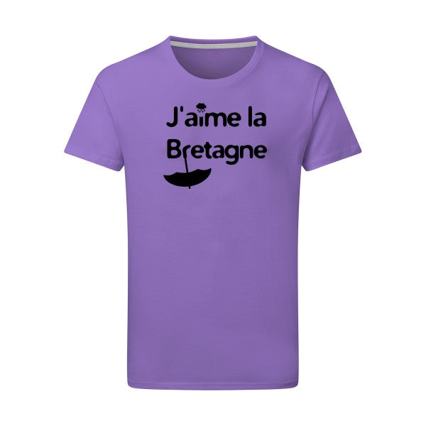 J'aime la Bretagne - Flex noir Tshirt original Aster Purple  2XL