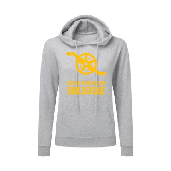 Cyclisme & écologie jaune Or |Sweat original à capuche Femme