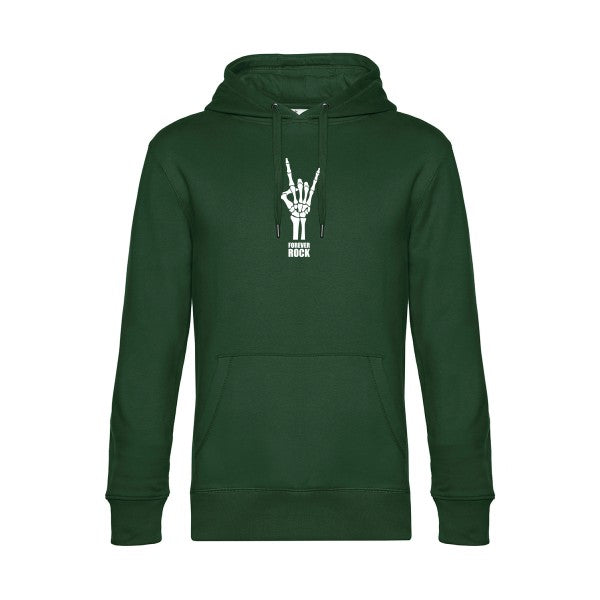 Forever-Rock-!!! sweat shirt original Bottle Green flex Blanc impression Face
