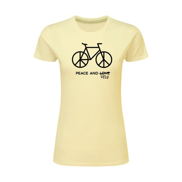 Peace and vélo Noir |T shirt original femme|SG