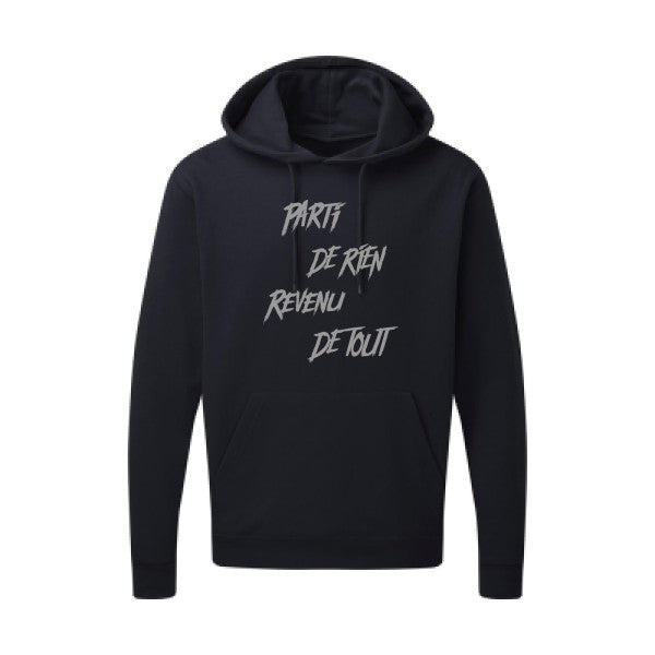 Parti de rien |Sweat  capuche humoristique Gris 