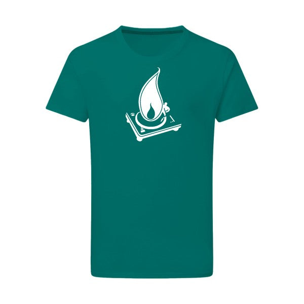 Fumeur de platines -Flex noir sur T-shirt SG  Emerald Green  2XL