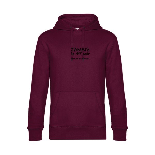 JAMAIS... sweat shirt original Burgundy flex Noir impression Face