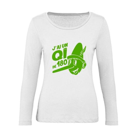 Quotient intellectuel Vert pomme |   T shirt manches longues femme|100% bio