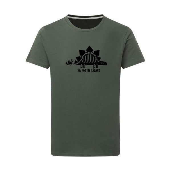 Ya pas de lézard noir -Flex noir sur T-shirt SG  Thyme  2XL