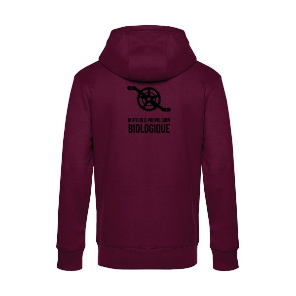 Cyclisme-&-ecologie sweat shirt original Burgundy flex Noir impression Dos