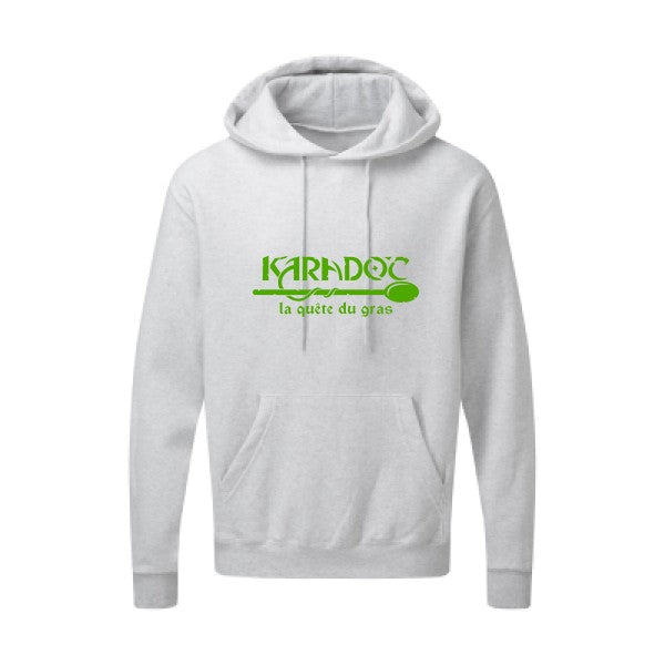 Karadoc Vert pomme |Sweat capuche imprimé homme