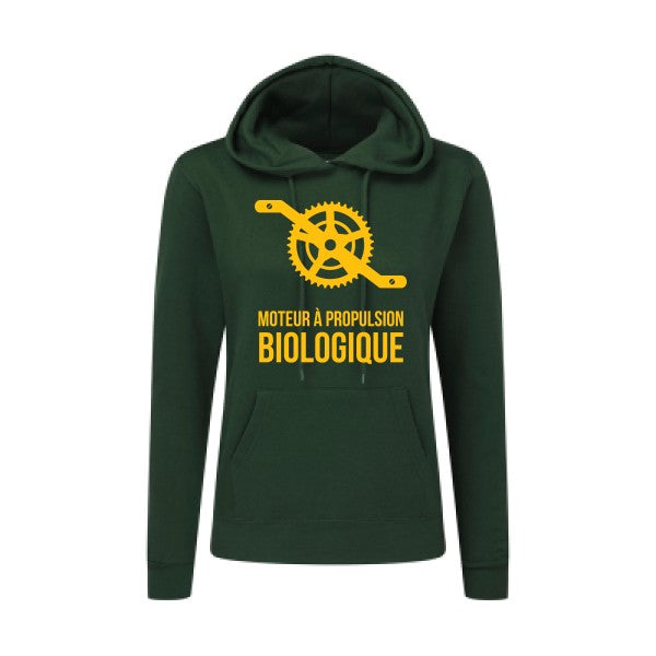 Cyclisme & écologie jaune Or |Sweat original à capuche Femme