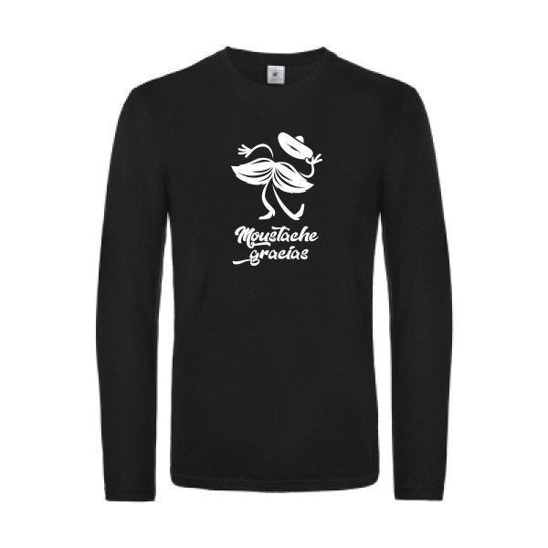 presqu spagnol - t shirt- manches- longues- original- humour- Black impression Face