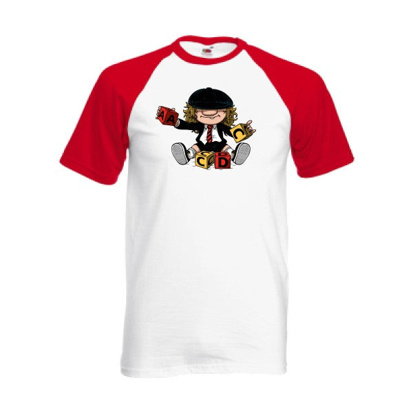 T-shirt fruit of the loom baseball  couleur White/Red