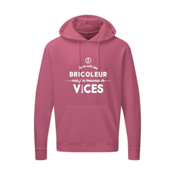 JE NE SUIS PAS BRICOLEUR Blanc |Sweat capuche imprimé homme