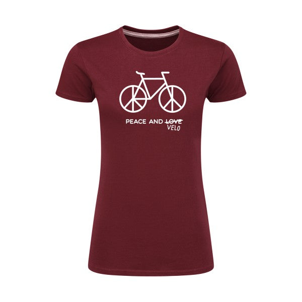 Peace and vélo Blanc |T shirt original femme|SG