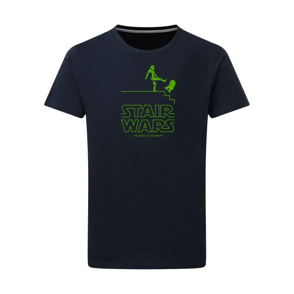 STAIR WARS vert pomme -Flex vert pomme sur T-shirt SG  Navy  5XL