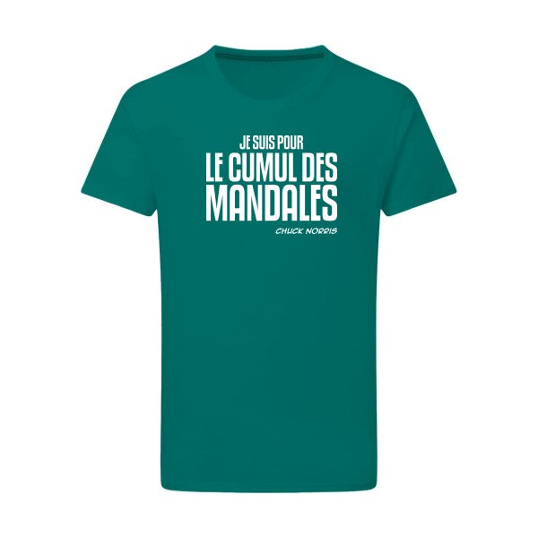 Cumul des Mandales -Flex Blanc sur T-shirt SG  Emerald Green  2XL