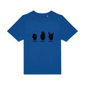 T-shirt original enfant Pierre-Feuille-Metal couleur Royal Blue flex Noir