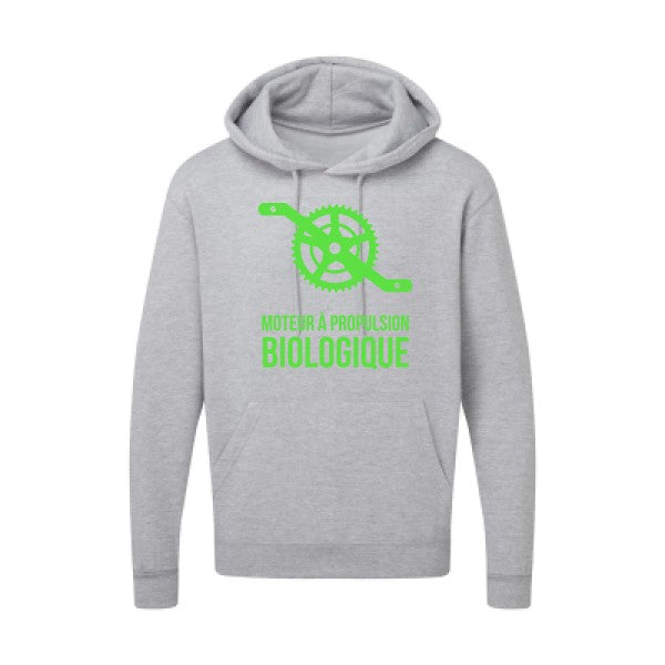 Cyclisme & écologie Vert fluo |Sweat capuche imprimé homme