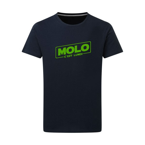 Molo c'est lundi vert pomme -Flex vert pomme sur T-shirt SG  Navy  5XL