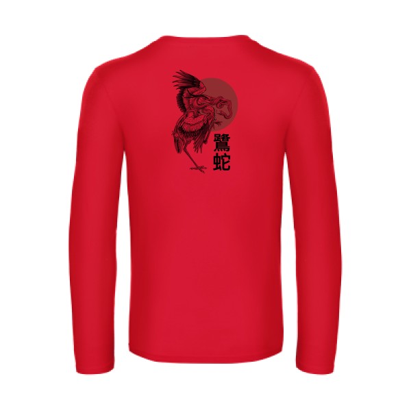 le-heron-et-le-serpent--t-shirt-manches-longues-original-humour -Red