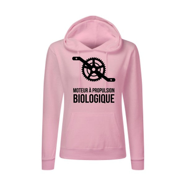 Cyclisme & écologie Noir |Sweat original à capuche Femme