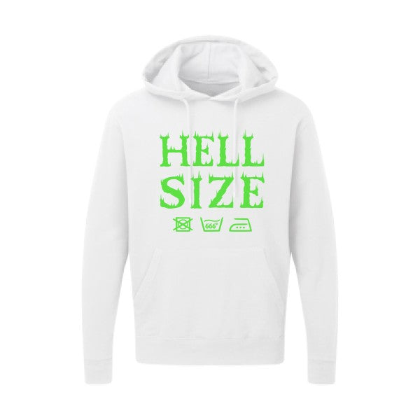 HELL SIZE |Sweat capuche imprimé|Vert fluo