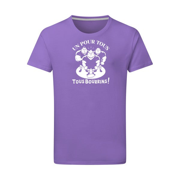 Un pour tous, Tous bourrins ! - Flex Blanc Tshirt original Aster Purple  2XL