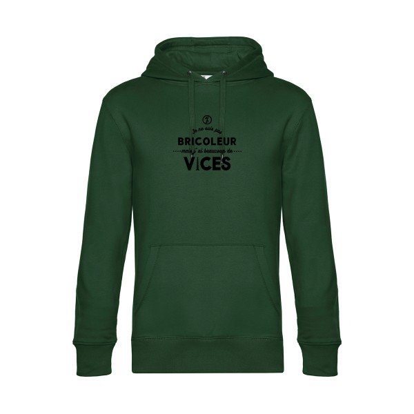 JE-NE-SUIS-PAS-BRICOLEUR sweat shirt original Bottle Green flex Noir impression Face