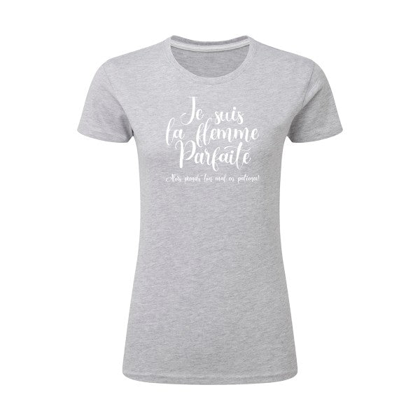 La flemme parfaite | Blanc |T shirt original femme|SG