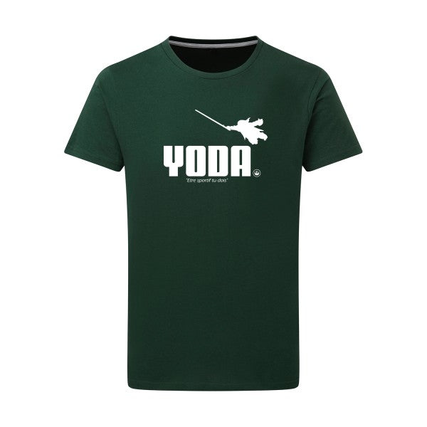 Yoda Blanc -Flex Blanc sur T-shirt SG  Bottle Green  2XL