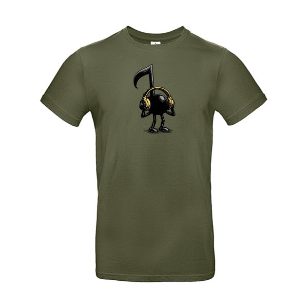 La-musique-dans-la-peau- T-shirt-musique  couleur Urban Khaki Non Bio