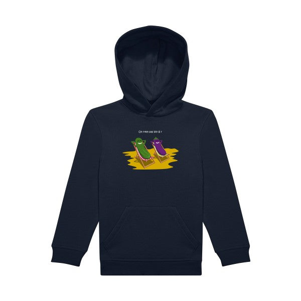 sweat capuche enfant Navy- On-n-est-pas-bio-la-?