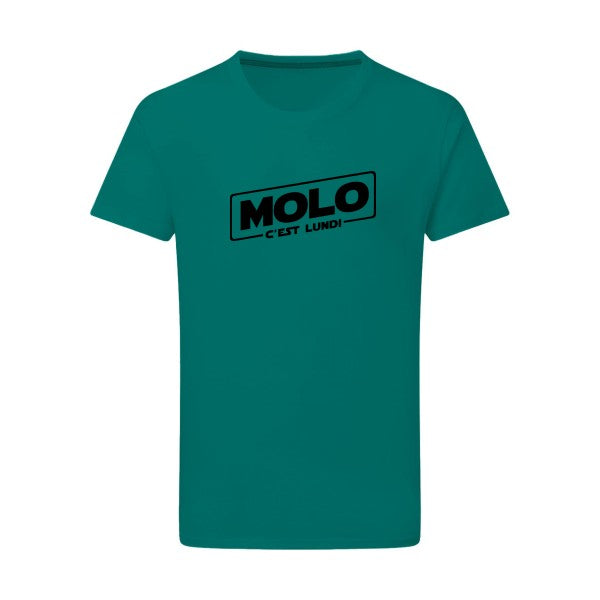 Molo c'est lundi noir -Flex noir sur T-shirt SG  Emerald Green  2XL