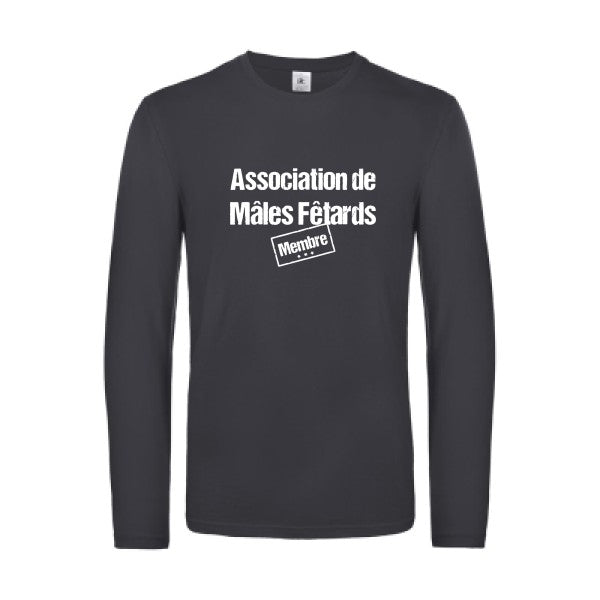association de males fetards - t shirt- manches- longues- original- humour- Dark Grey impression Face